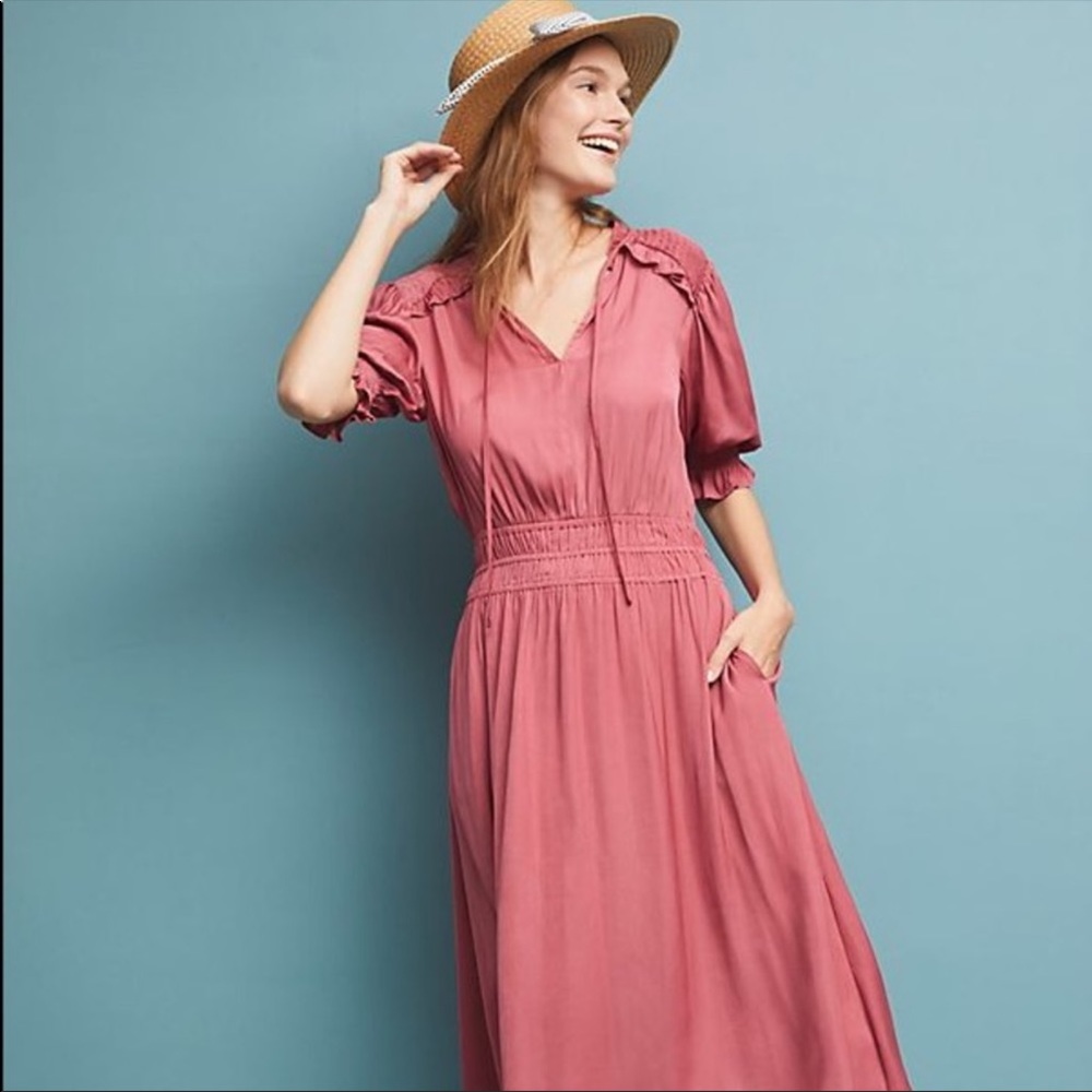Anthropologie | Current Air Cape May Smocked Dress - Picture 1 of 11